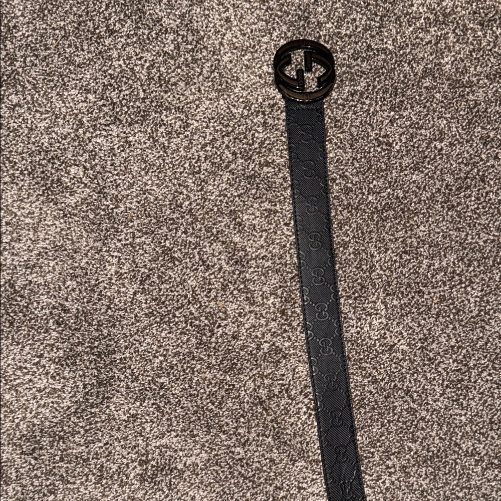 Gucci Black Monogram Belt